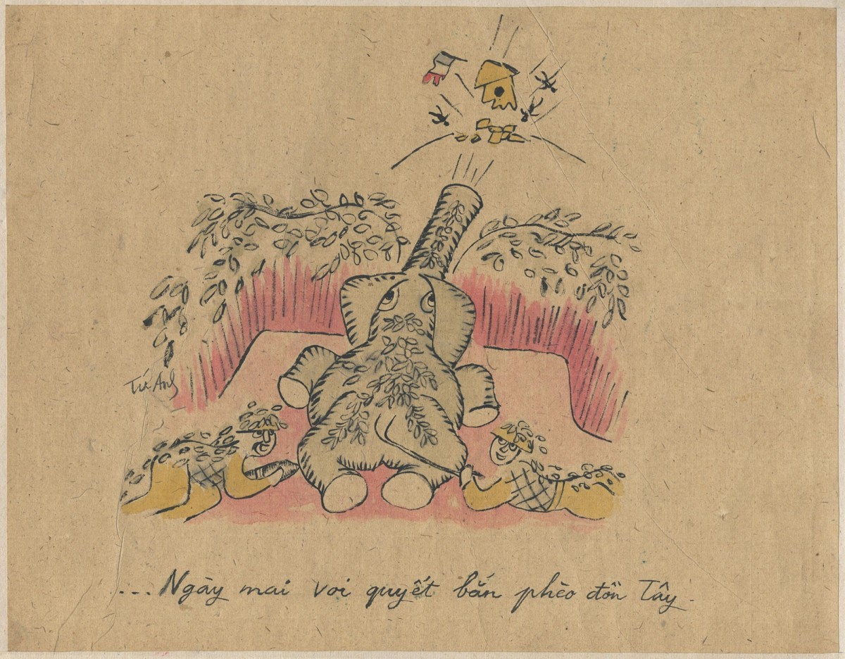 Huỳnh Văn Thuận, Anti-French Cartoon, 1950 © Huỳnh Văn Thuận / Witness Collection